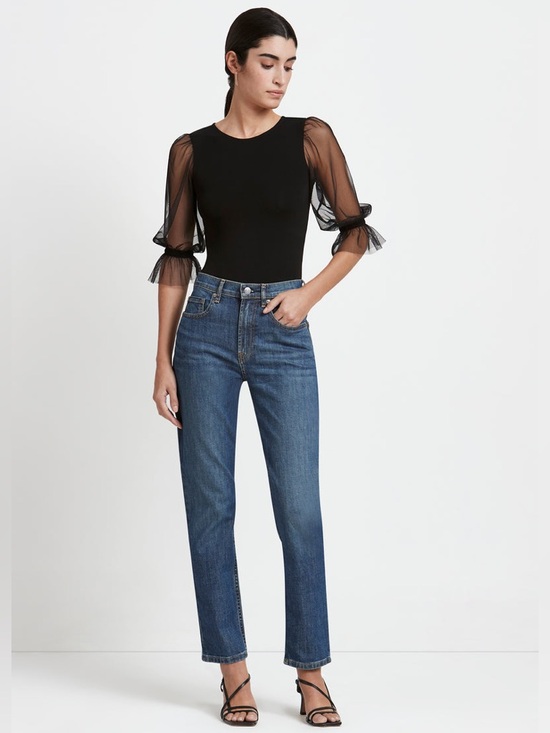 Marcella NYC Bellerose Bodysuit Sustainable European Jersey Mesh Medium - Picture 6 of 15